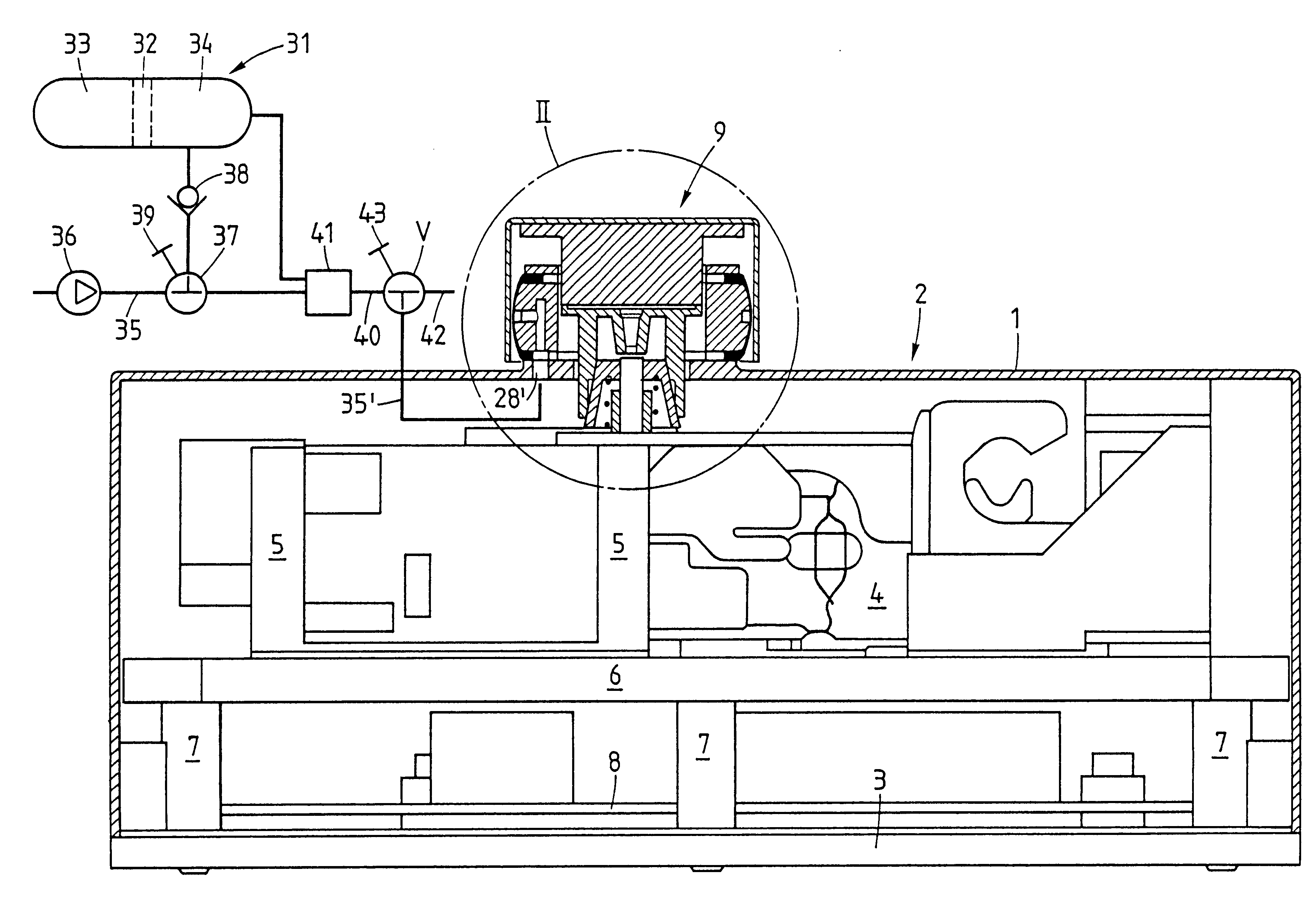 Weighing scale with a combined sealing and arresting device