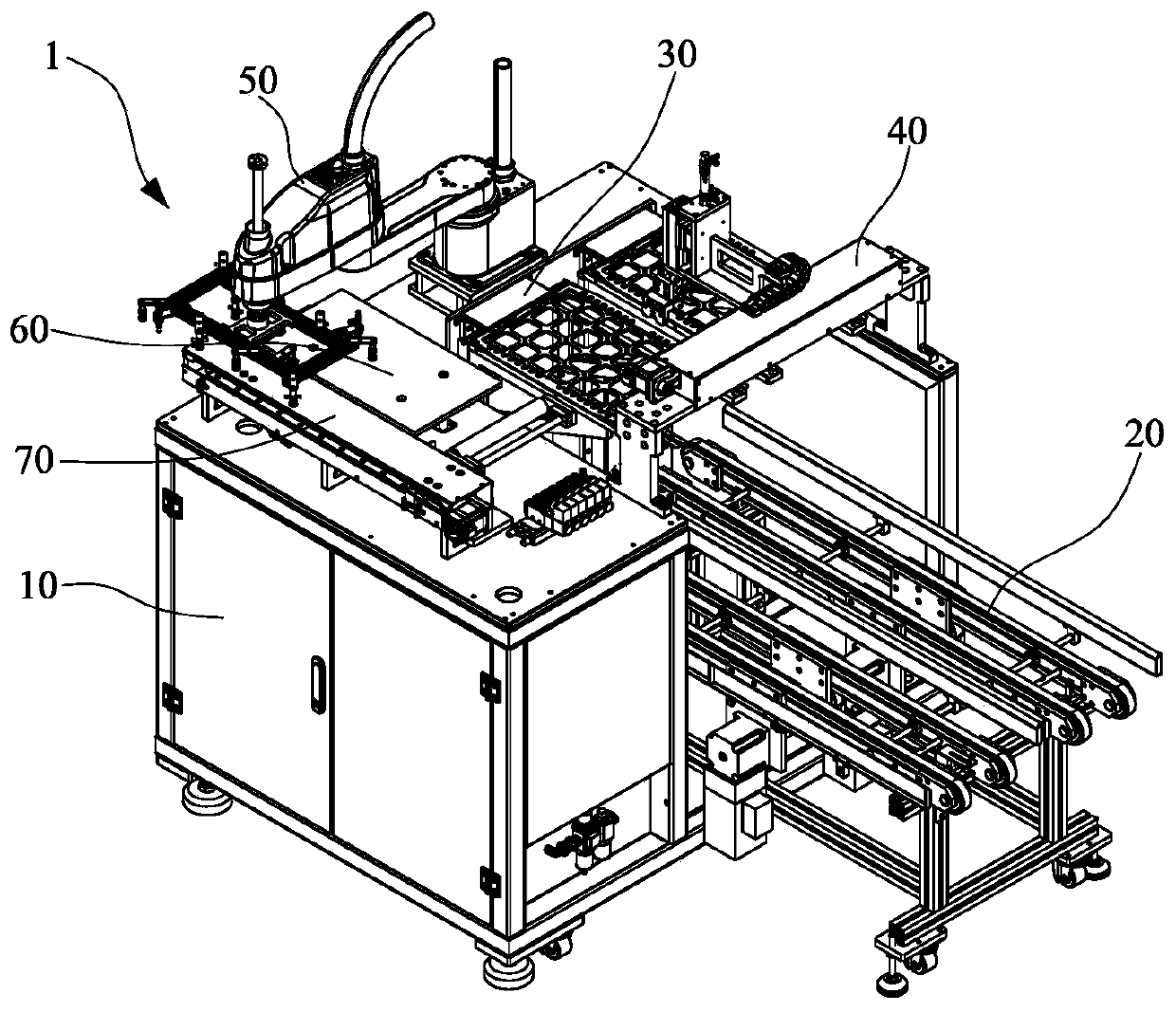 Silk-screen feeding and discharging device