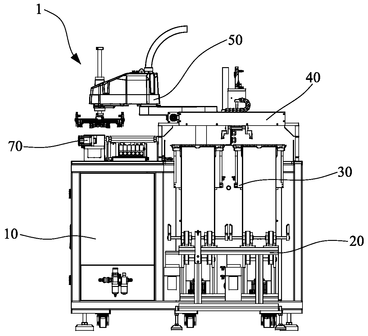 Silk-screen feeding and discharging device