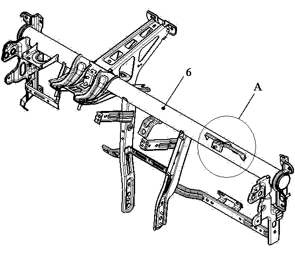 Air sac mounting bracket for automobile co-pilot position