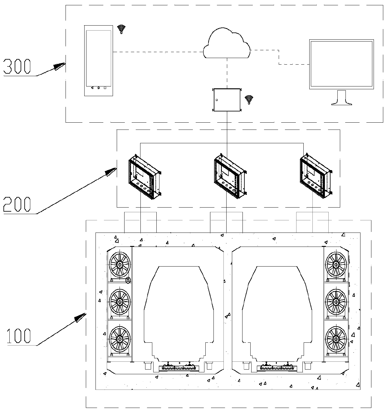 Tunnel cloud monitoring system and method based on Internet of Things