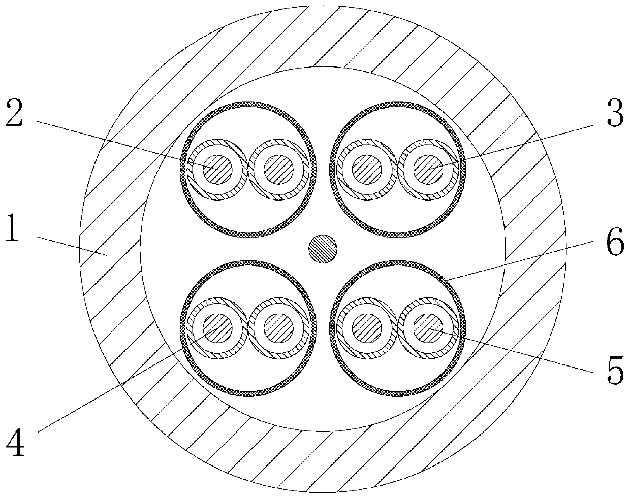 S-shaped longitudinal wrapping die and longitudinal wrapping method for shielding cable