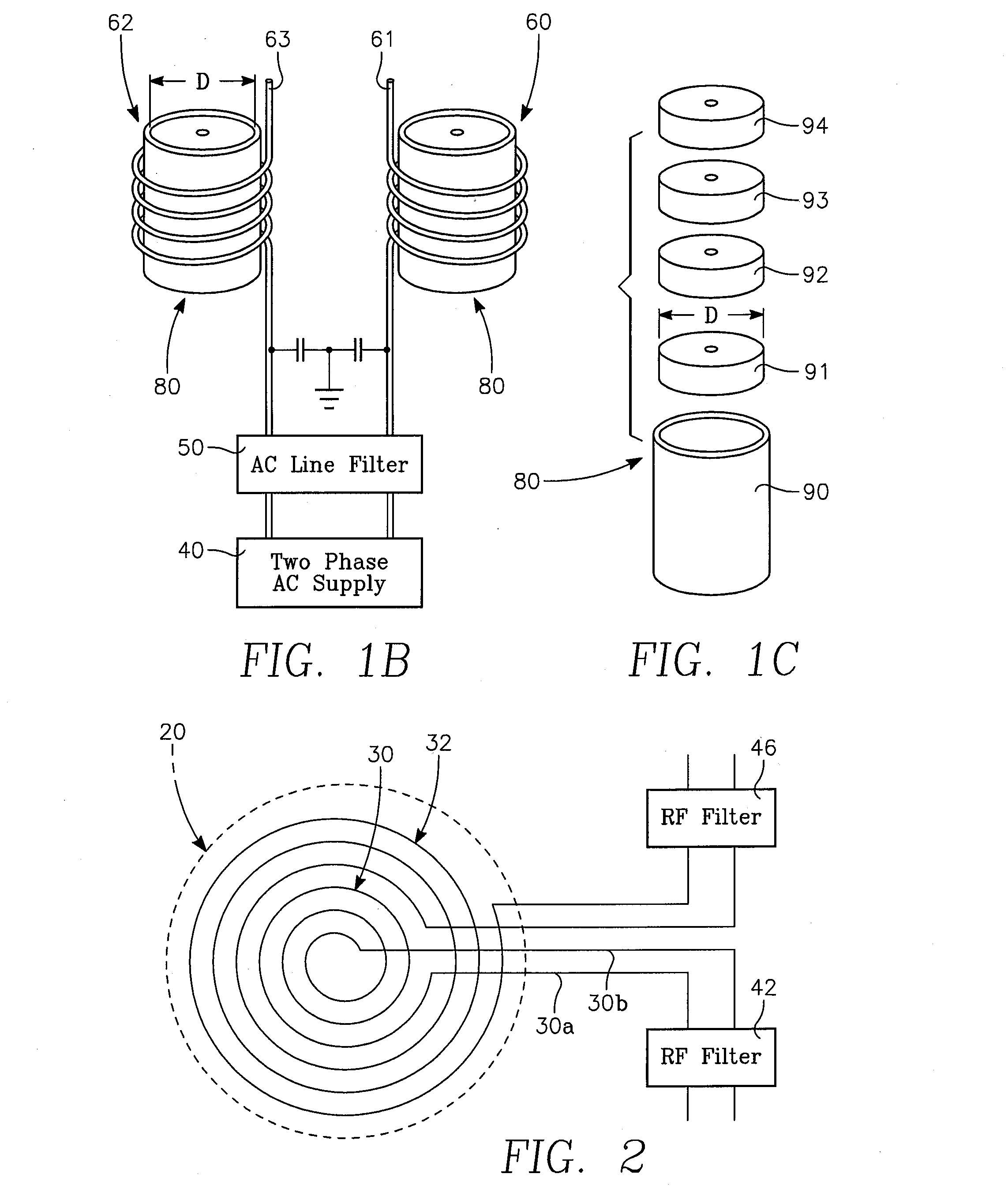 High ac current high RF power ac-RF decoupling filter for plasma reactor heated electrostatic chuck