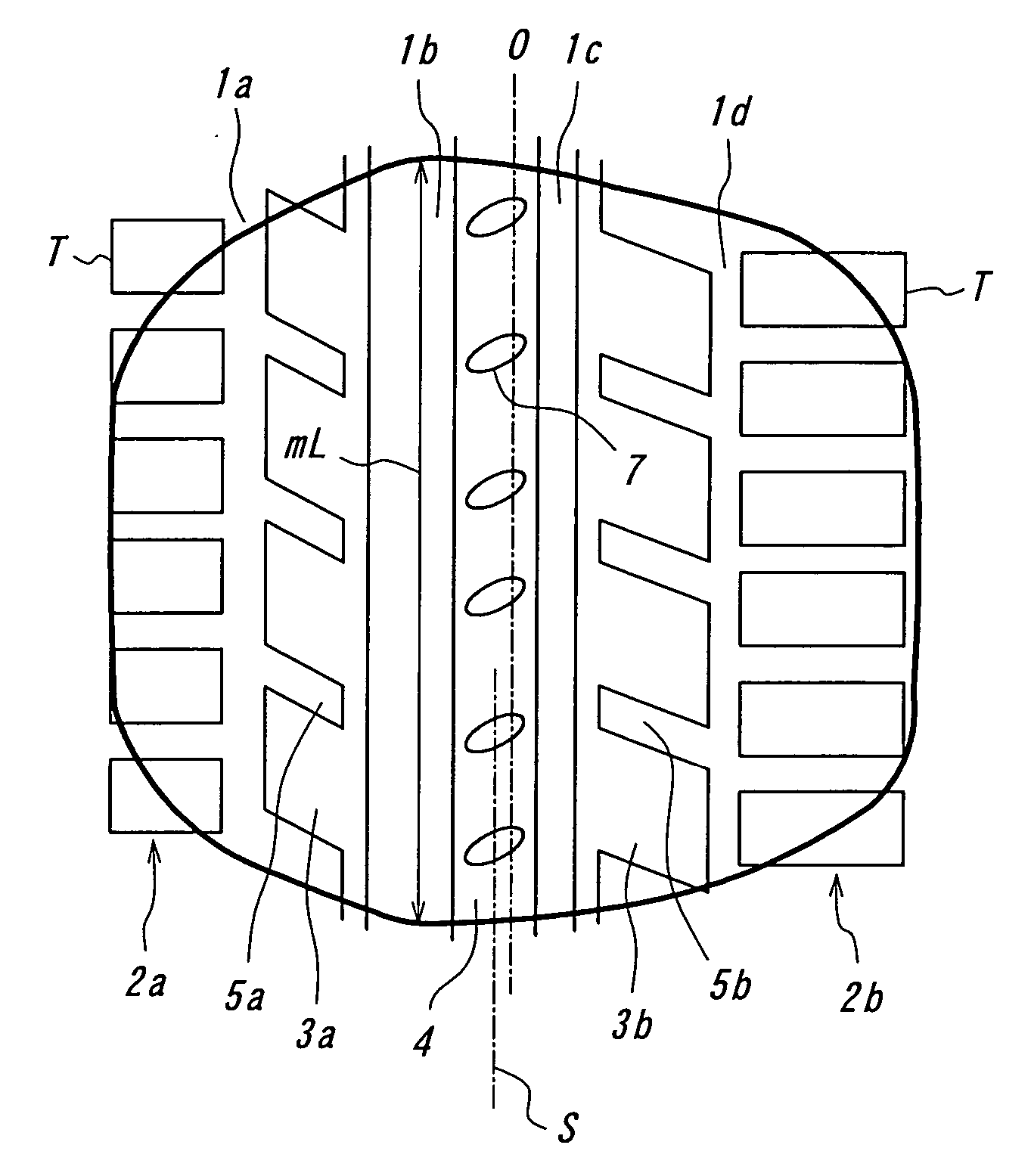 Tire with asymmetric tread pattern and method of mounting the tire