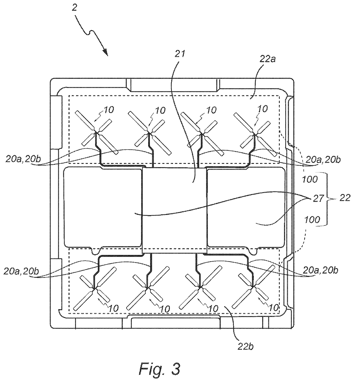 Integrated circuit package comprising a crossed dipole antenna