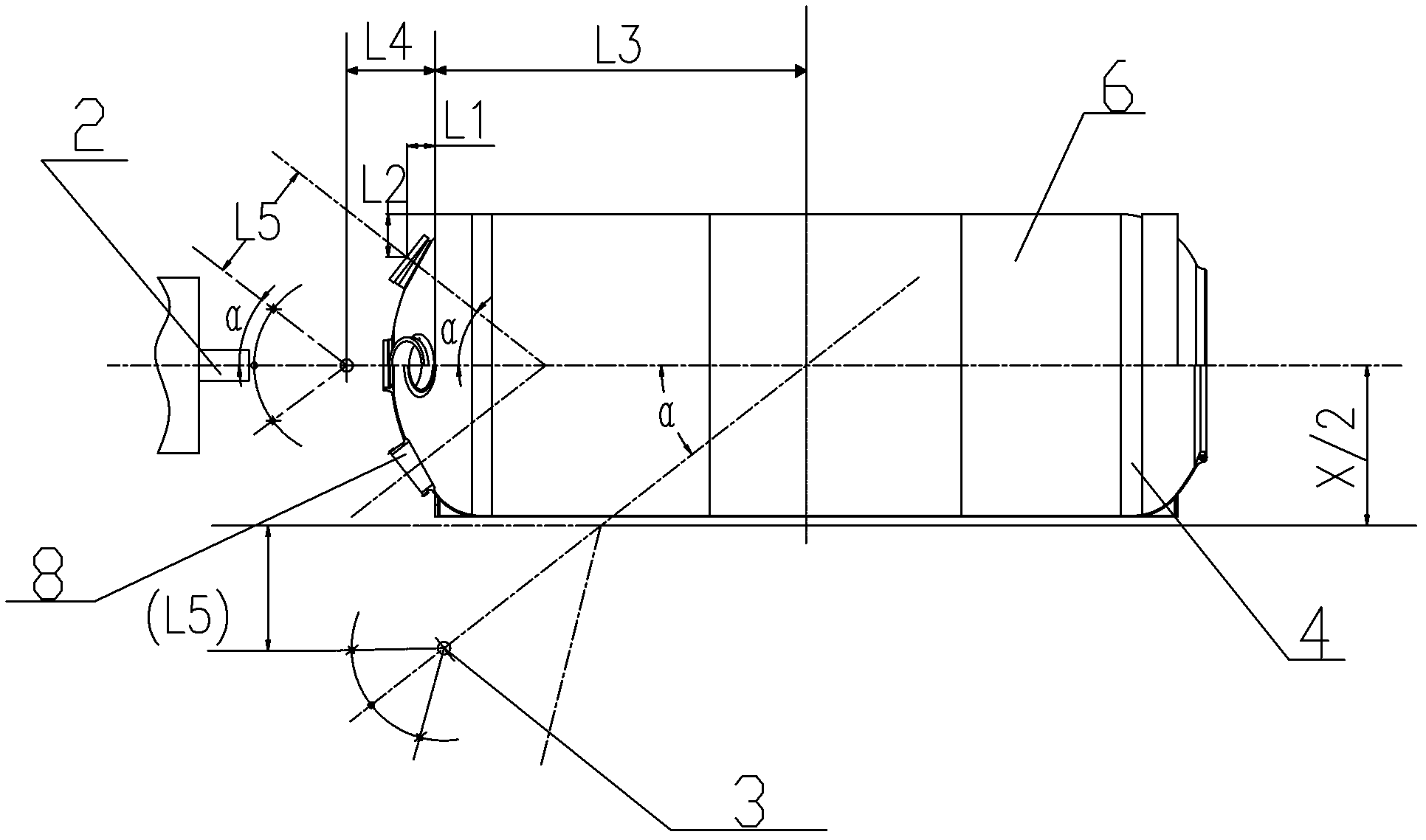 Method for processing back-spraying hole in shell of rocket chamber by using conventional boring machine