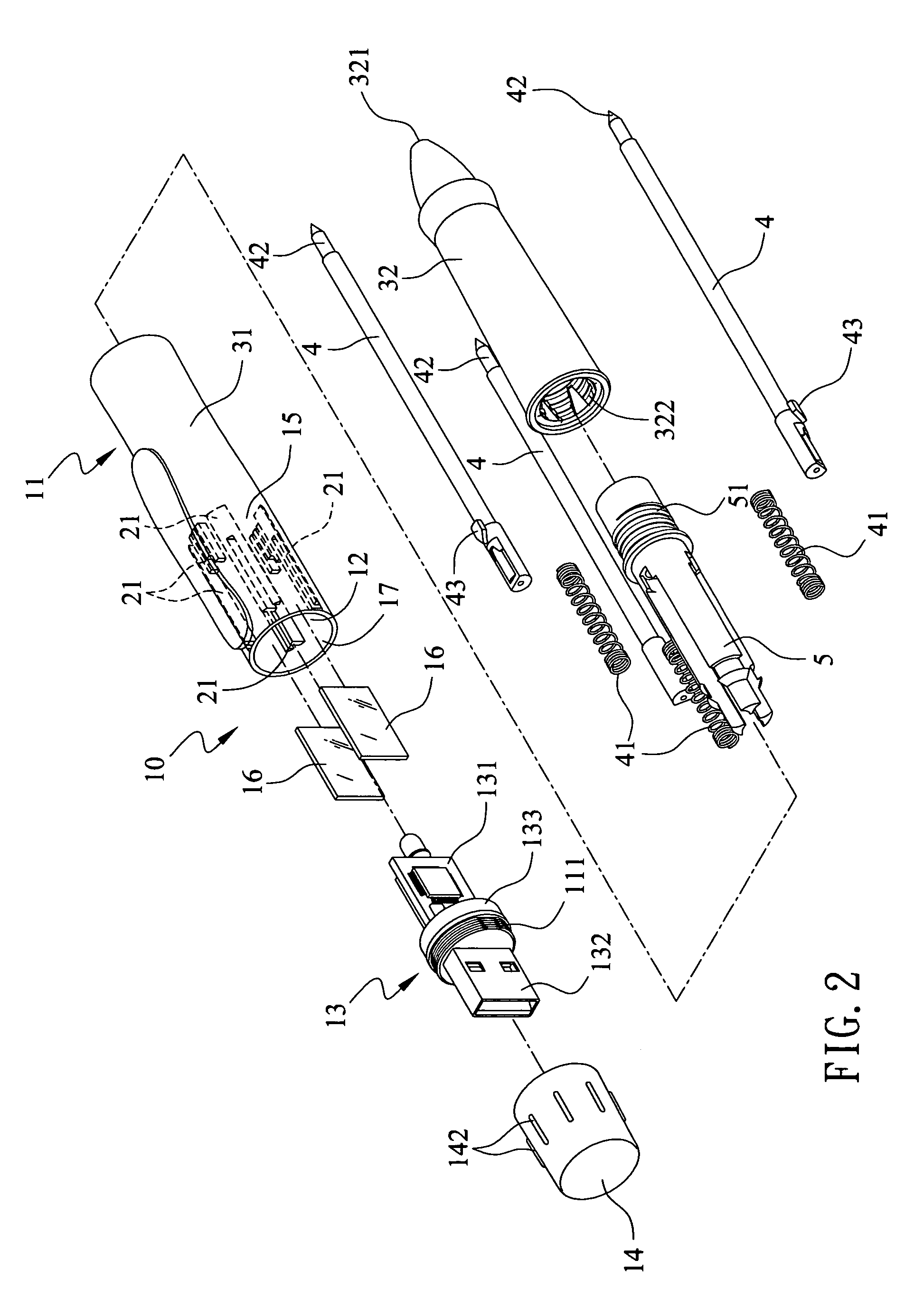 Pen with a storage function