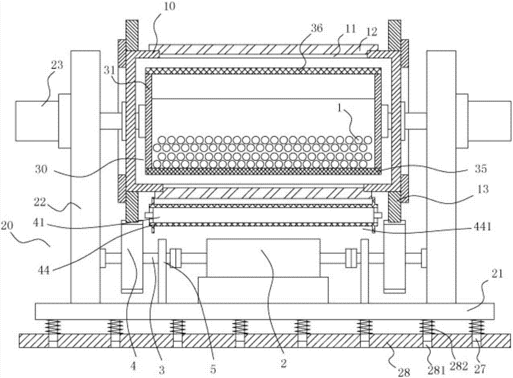 Raw material grinding and unloading mechanism for ceramic products