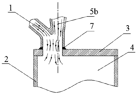 Auxiliary branch intake port for diesel engine