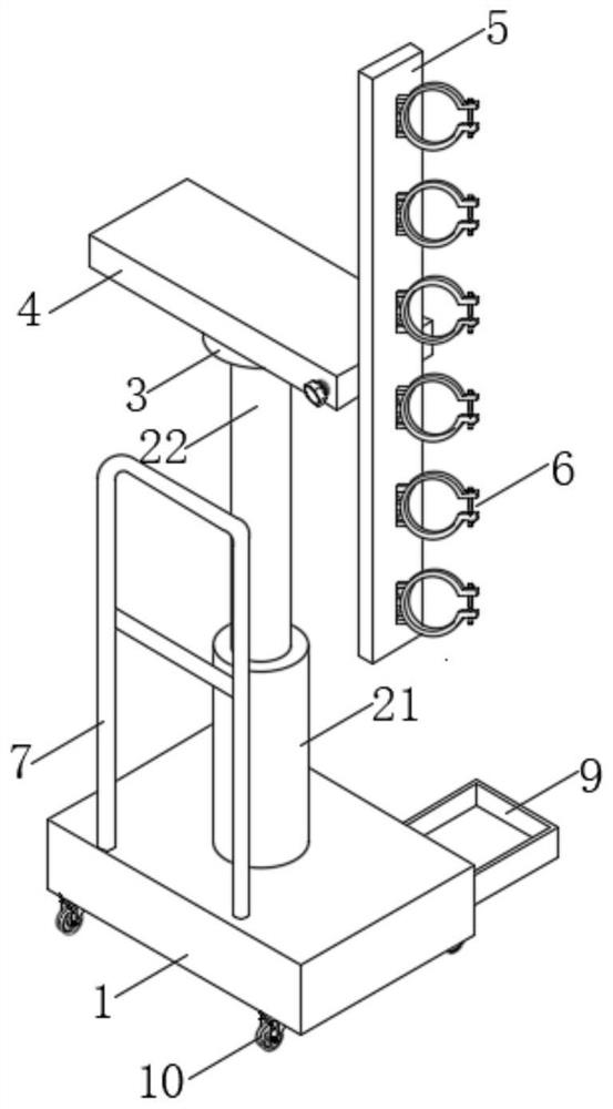 Dialysis tube fixing device for nephrology department