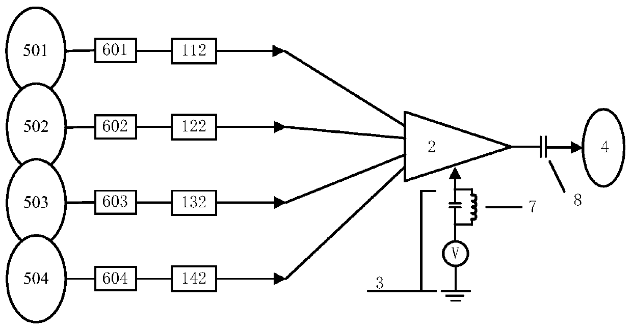 A receiving channel combining device for magnetic resonance radio frequency coil