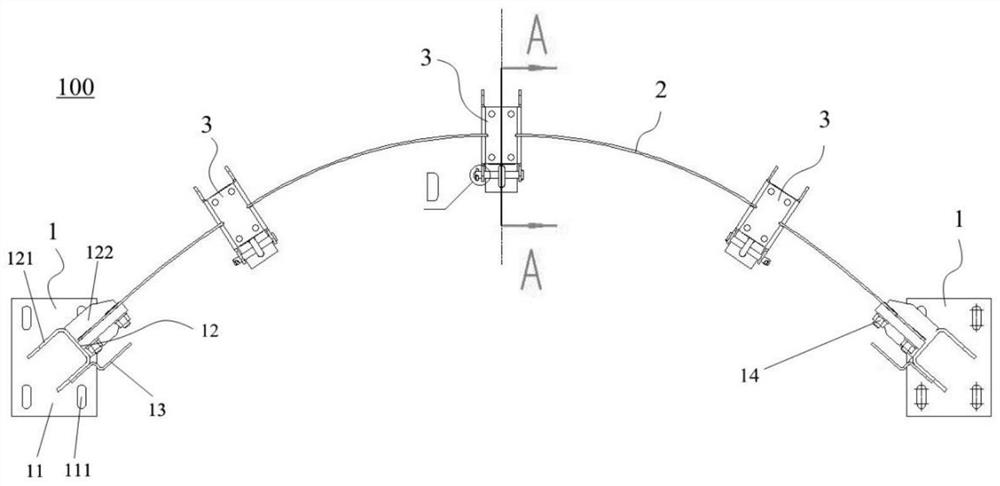 A cable tray for rail vehicle end