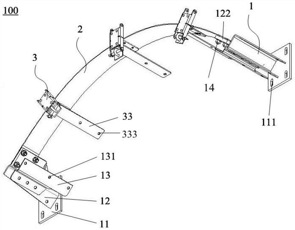 A cable tray for rail vehicle end