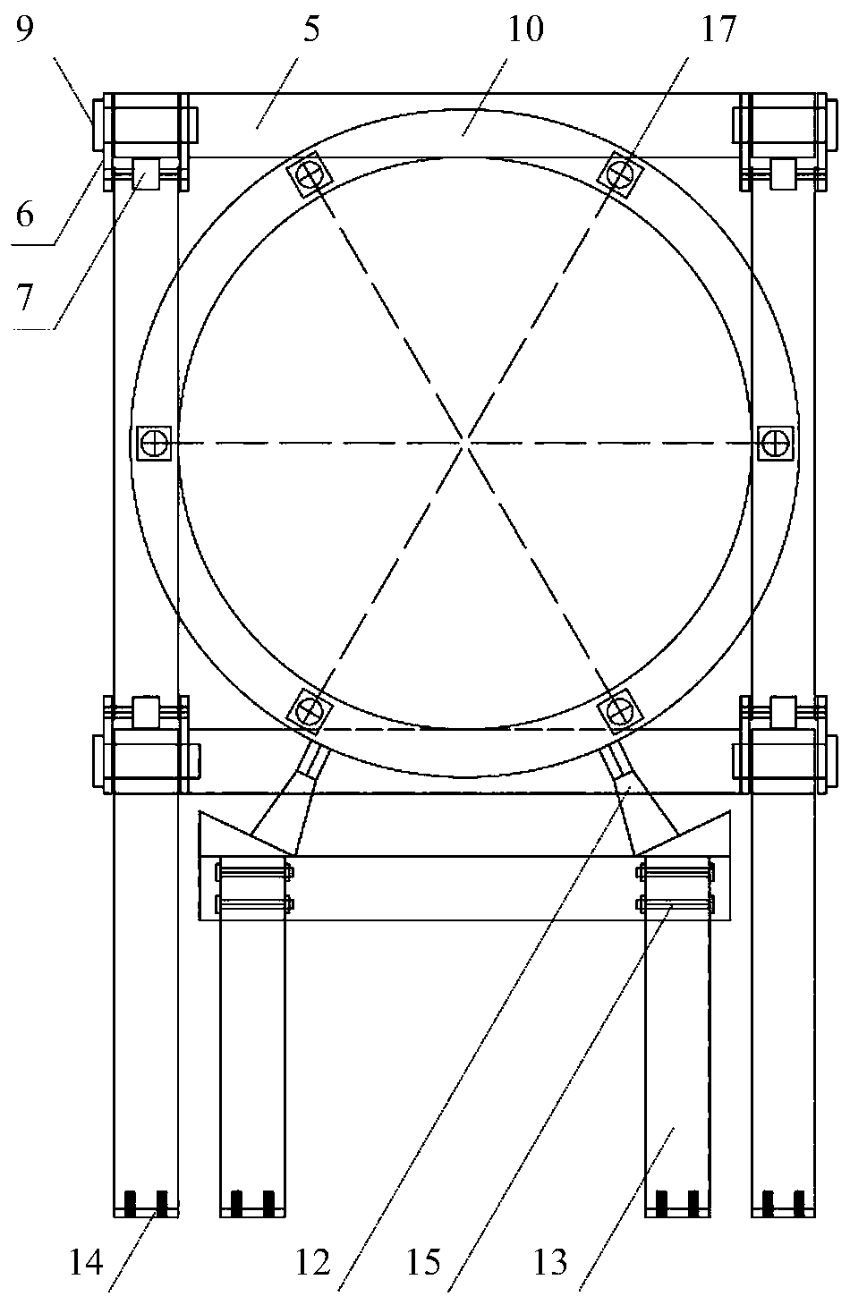 A starting device of a model shield machine with a movable counter force support