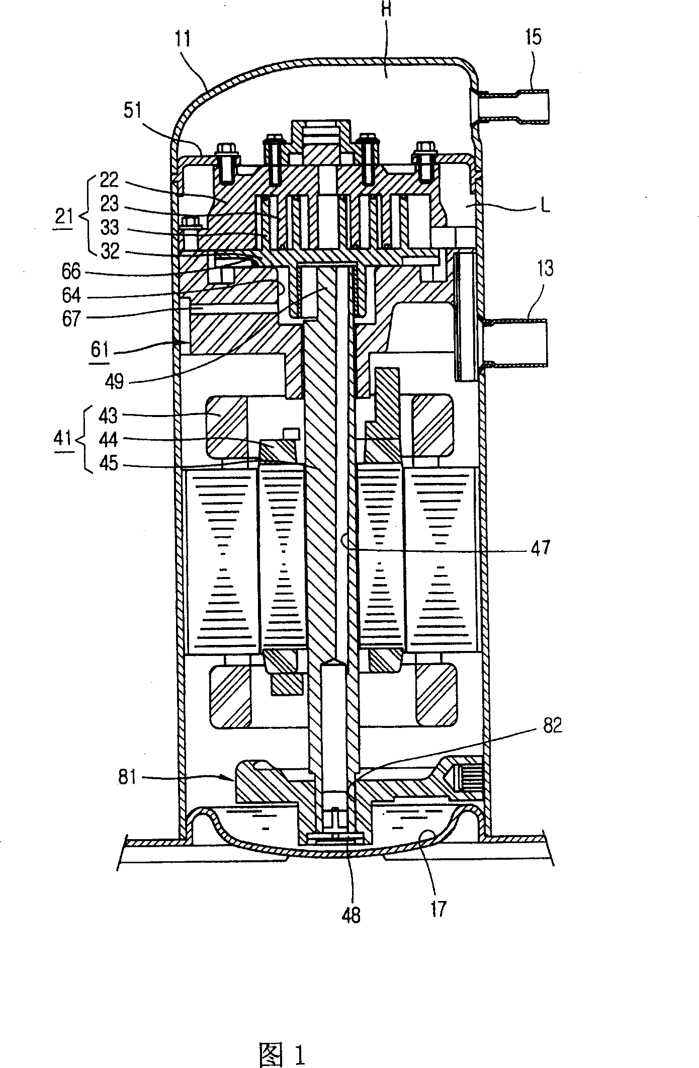 Vortex compressor with oil adjusting function