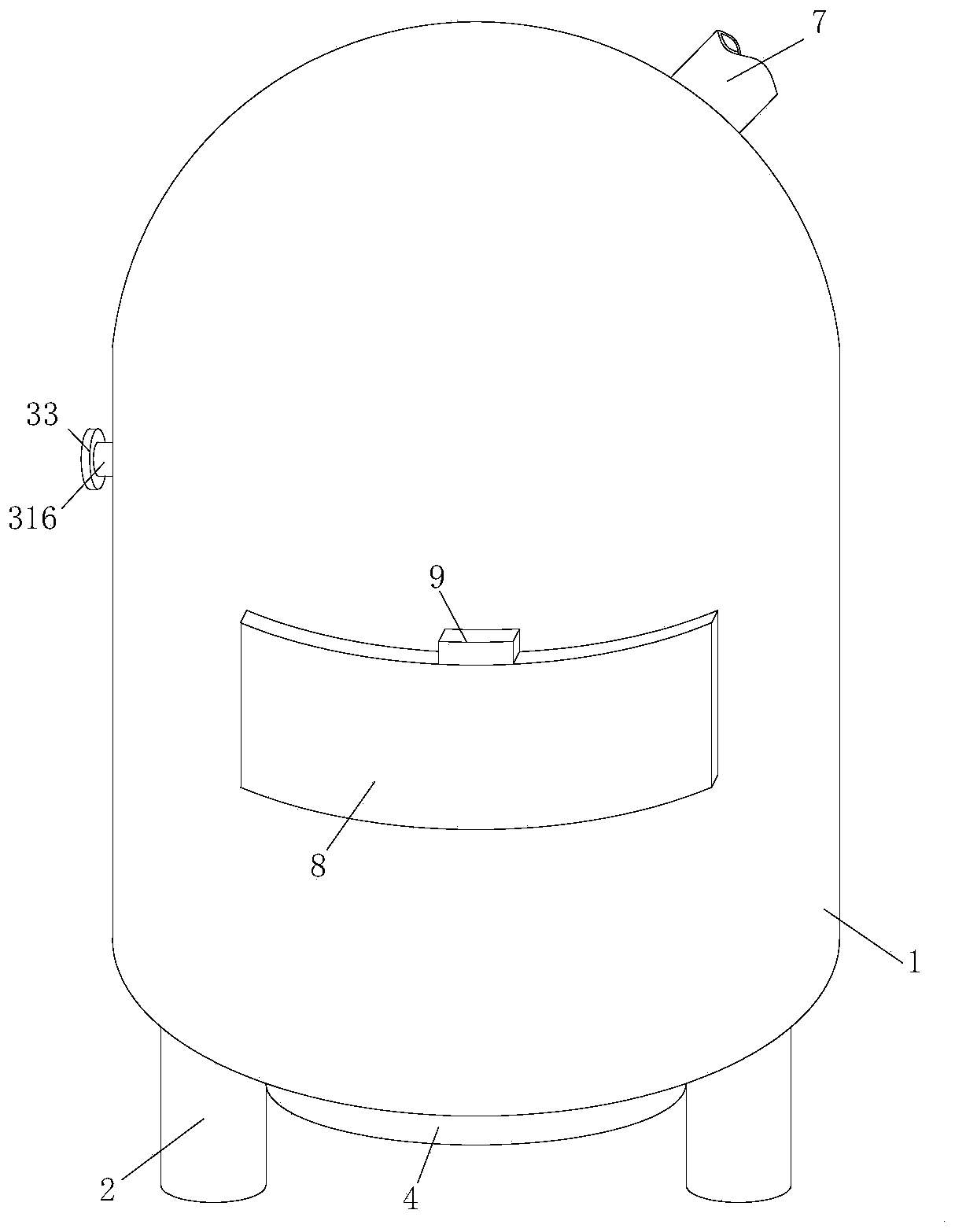 Pollutant treatment device for production line of asphalt mixing plant