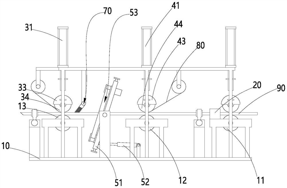 Film covering device for skirting line