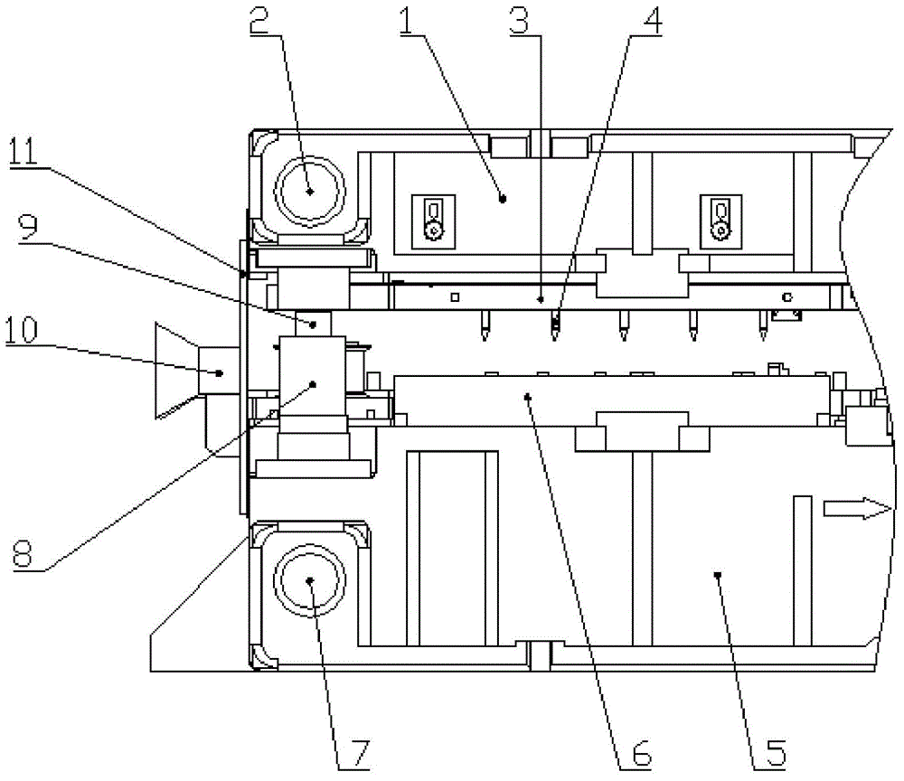 Continuous punching die for automobile supporting frame