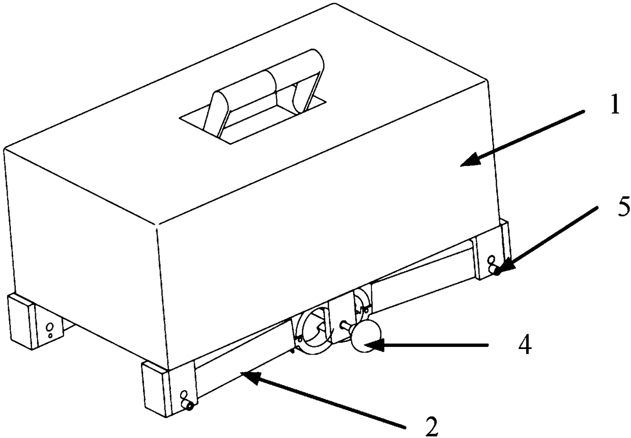 Quick locking mechanism of box type portable life support system and use method thereof