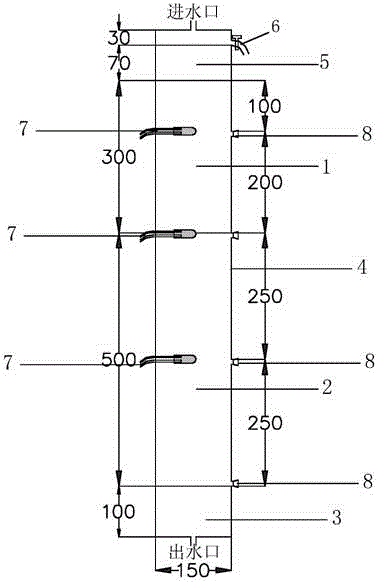 Composite soil layer system, method and experimental apparatus for removing typical endocrine disruptors from water