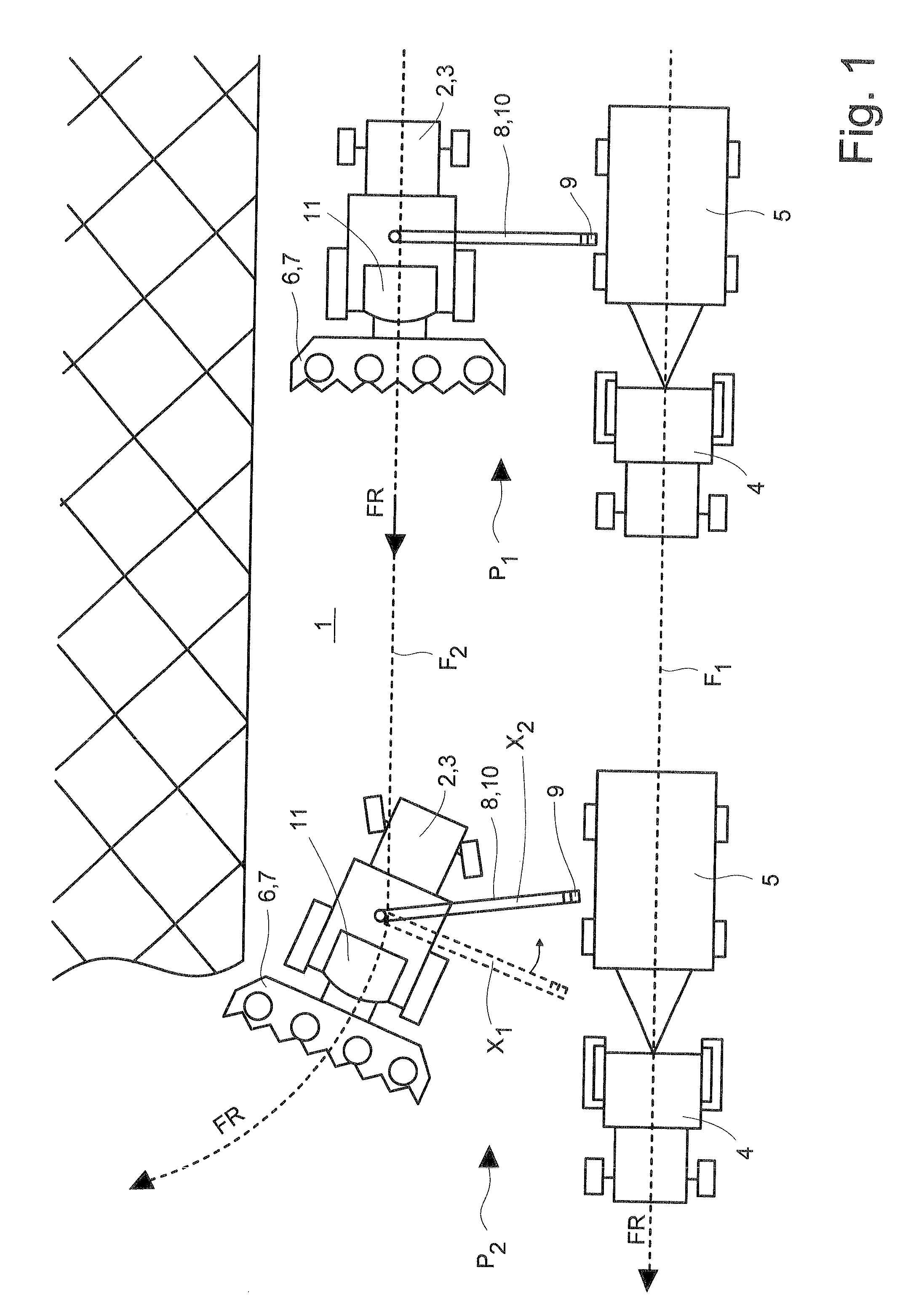 Agricultural harvesting machine with a transfer device