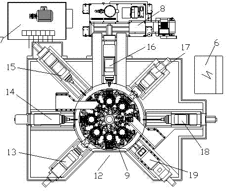 Numerically-controlled multi-station composite processing special machine tool for valve body of butterfly valve