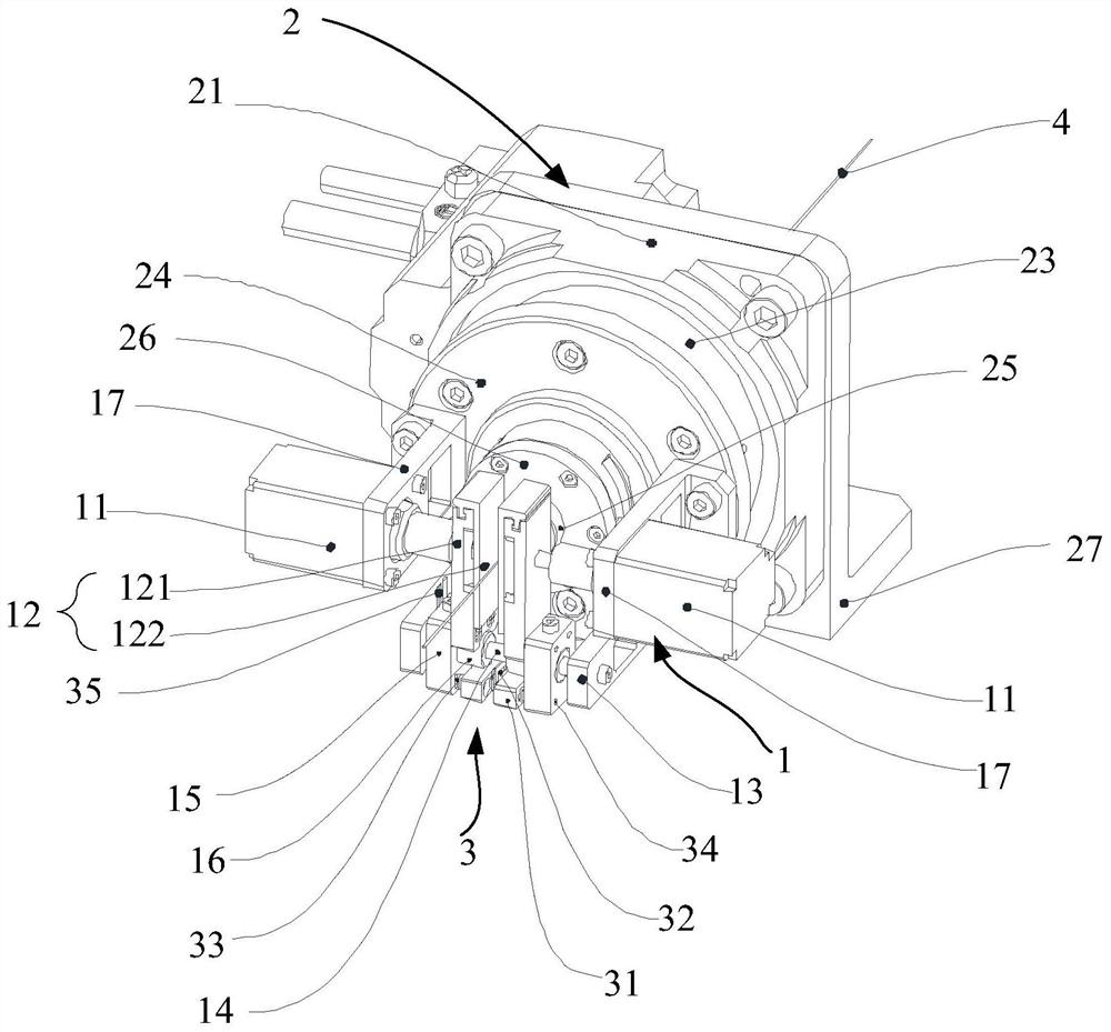 Clamping and rotating device and interventional operation robot