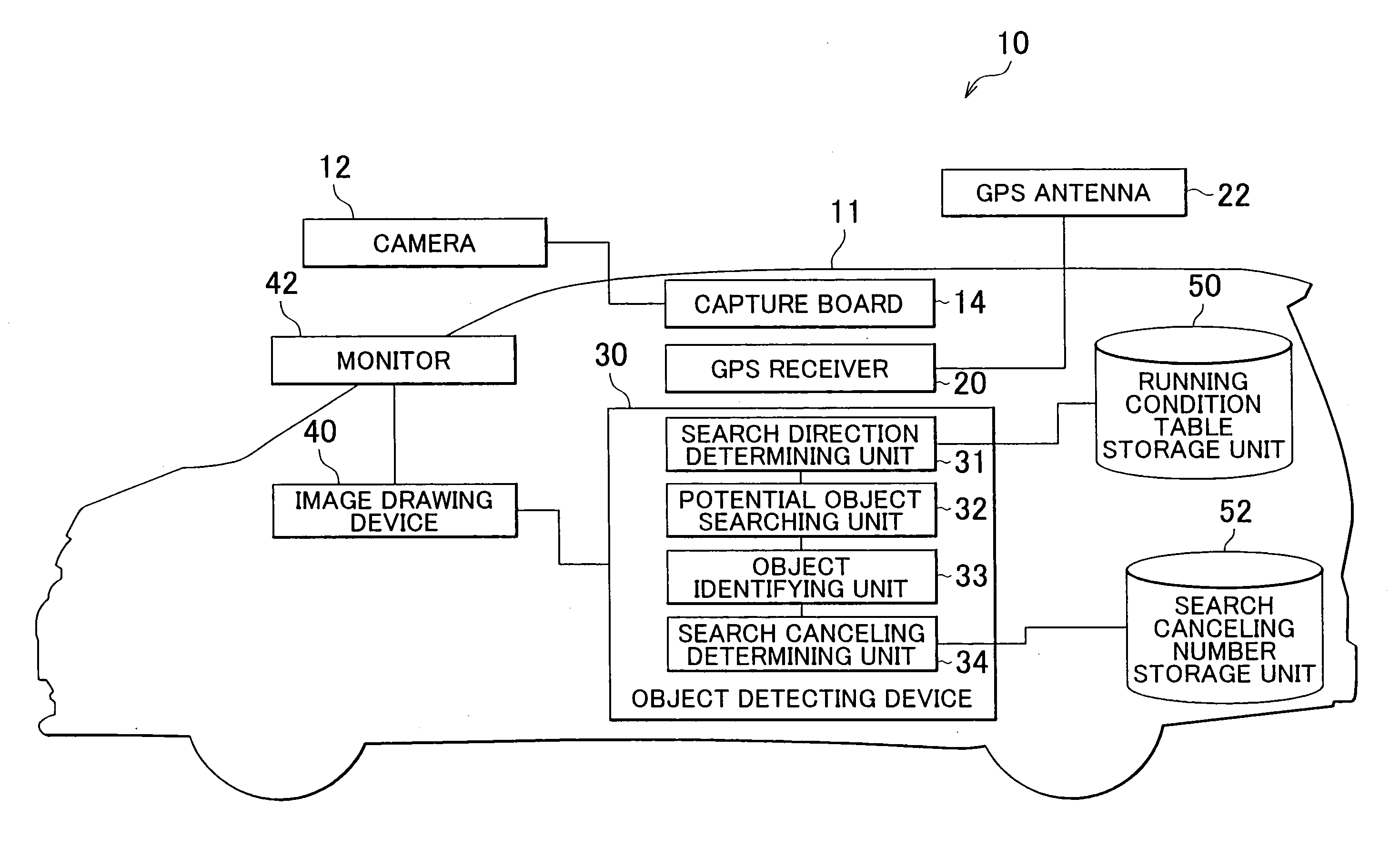 Vehicle-installed obstacle detecting system and method