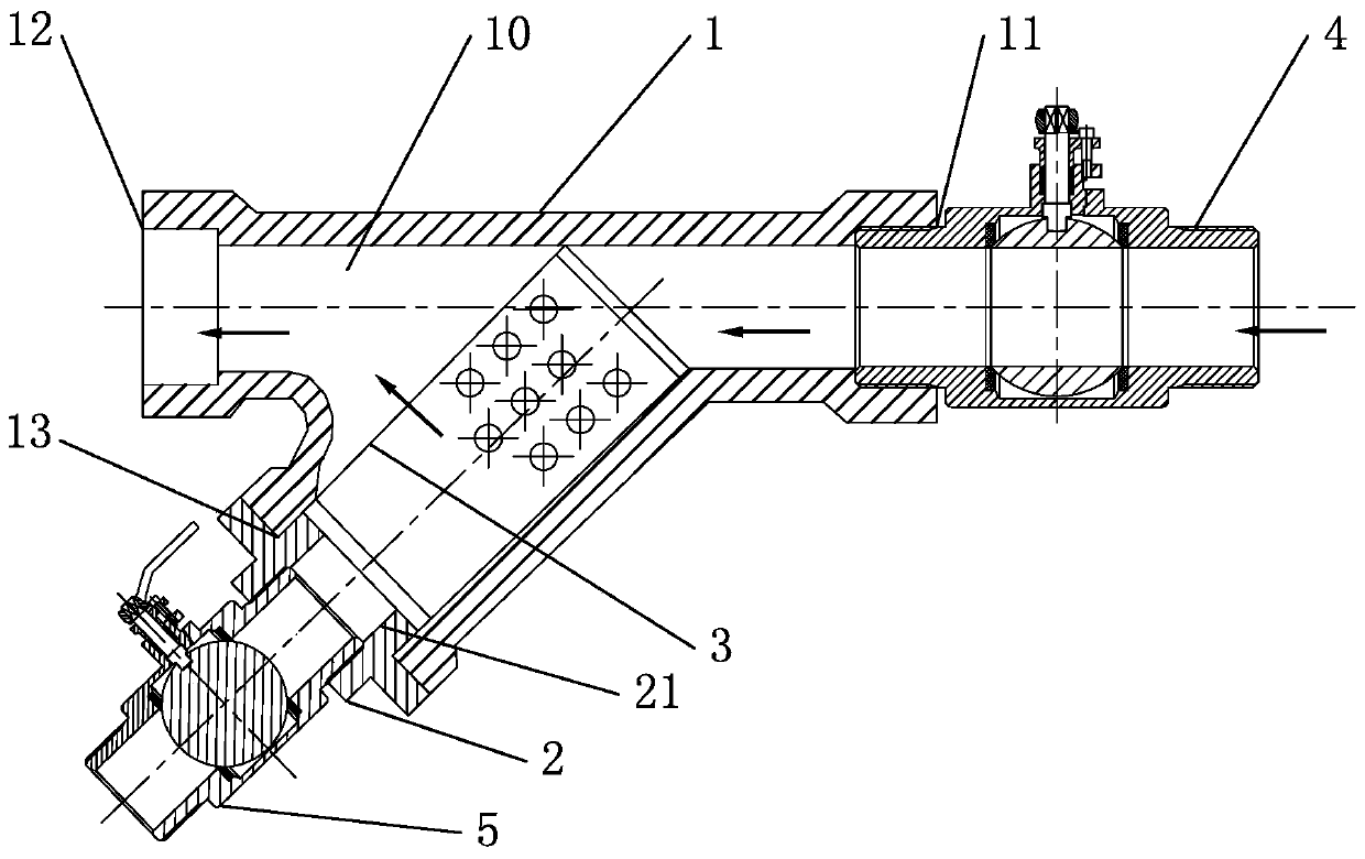 Y-shaped filter capable of realizing backwashing and quickly discharging sewage