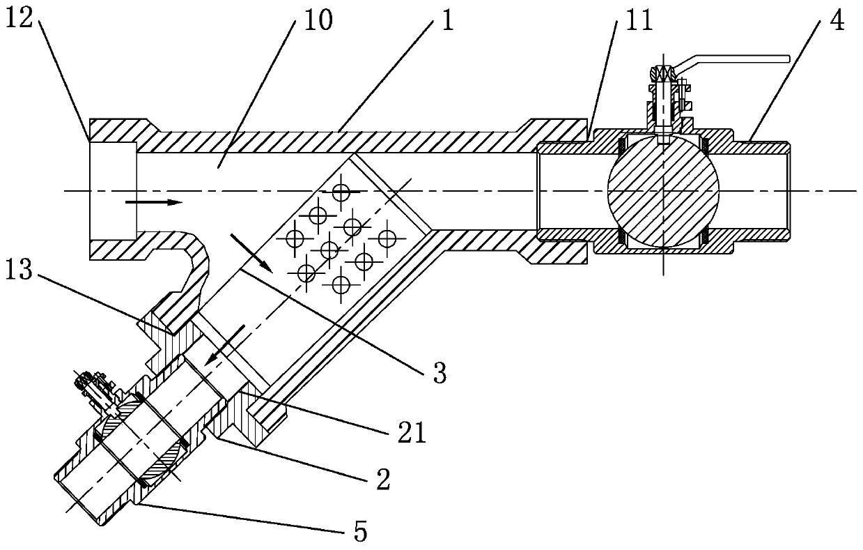 Y-shaped filter capable of realizing backwashing and quickly discharging sewage