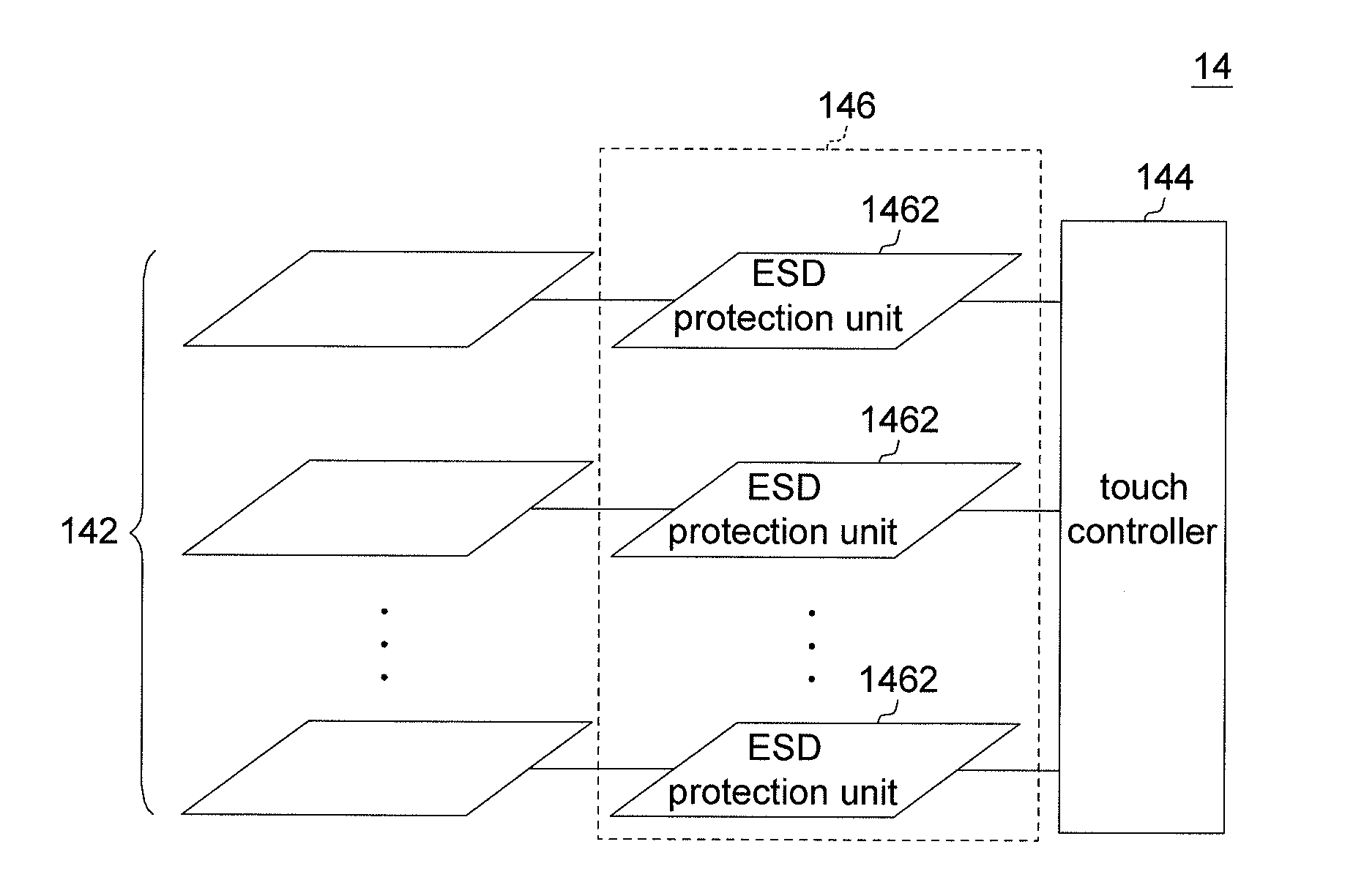 Touch panel for electrostatic discharge protection and electronic device using the same