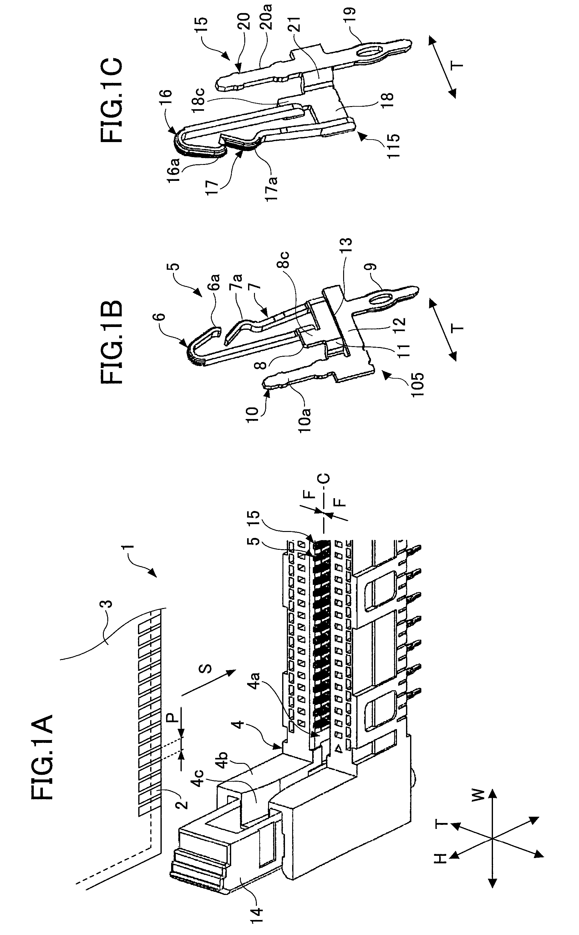 Connector to be electrically connected to connecting target and to substrate