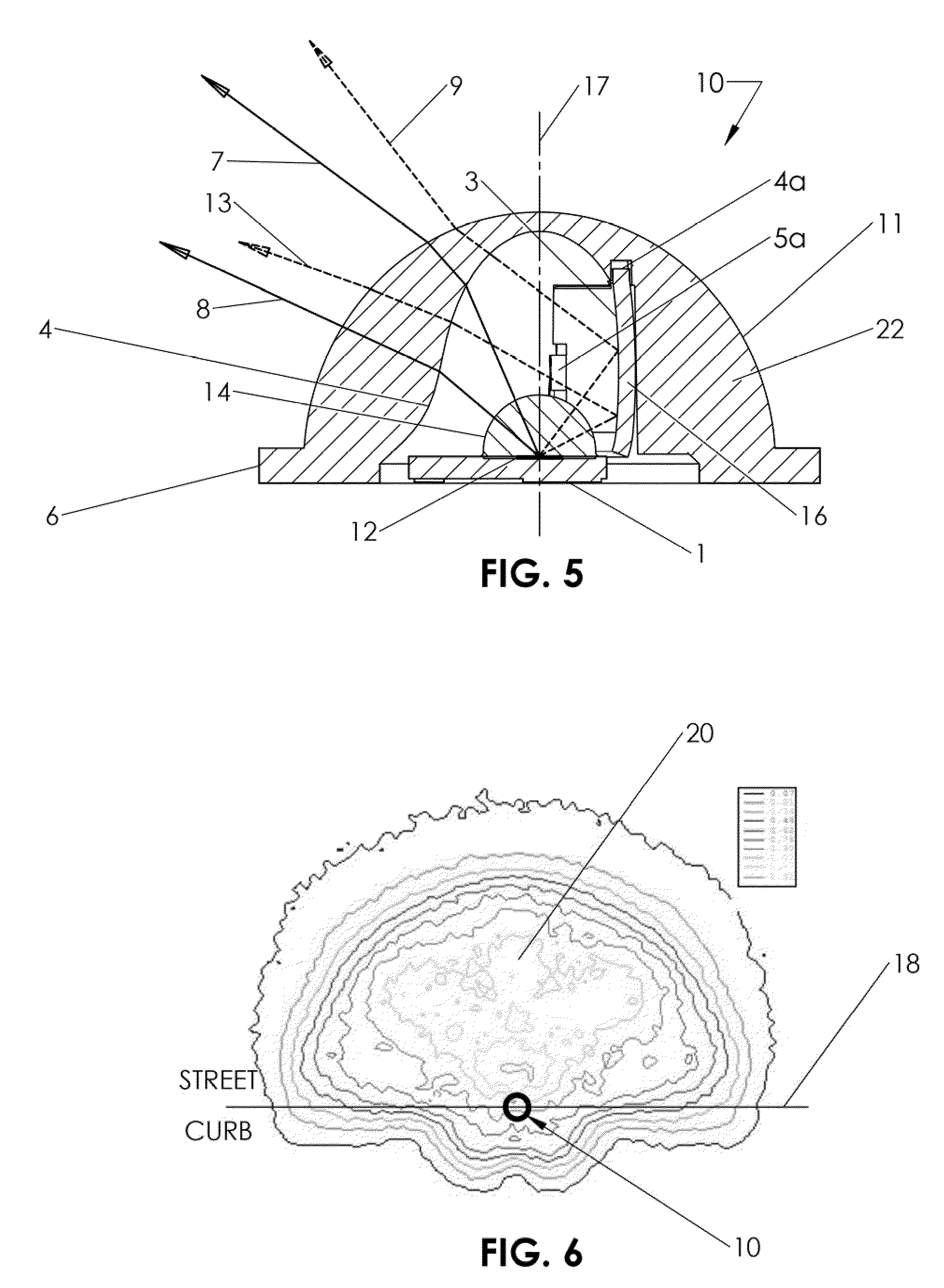 LED devices for offset wide beam generation