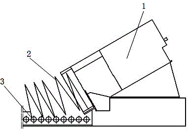 Tilting type material stumbling device for cold rolling and spinning