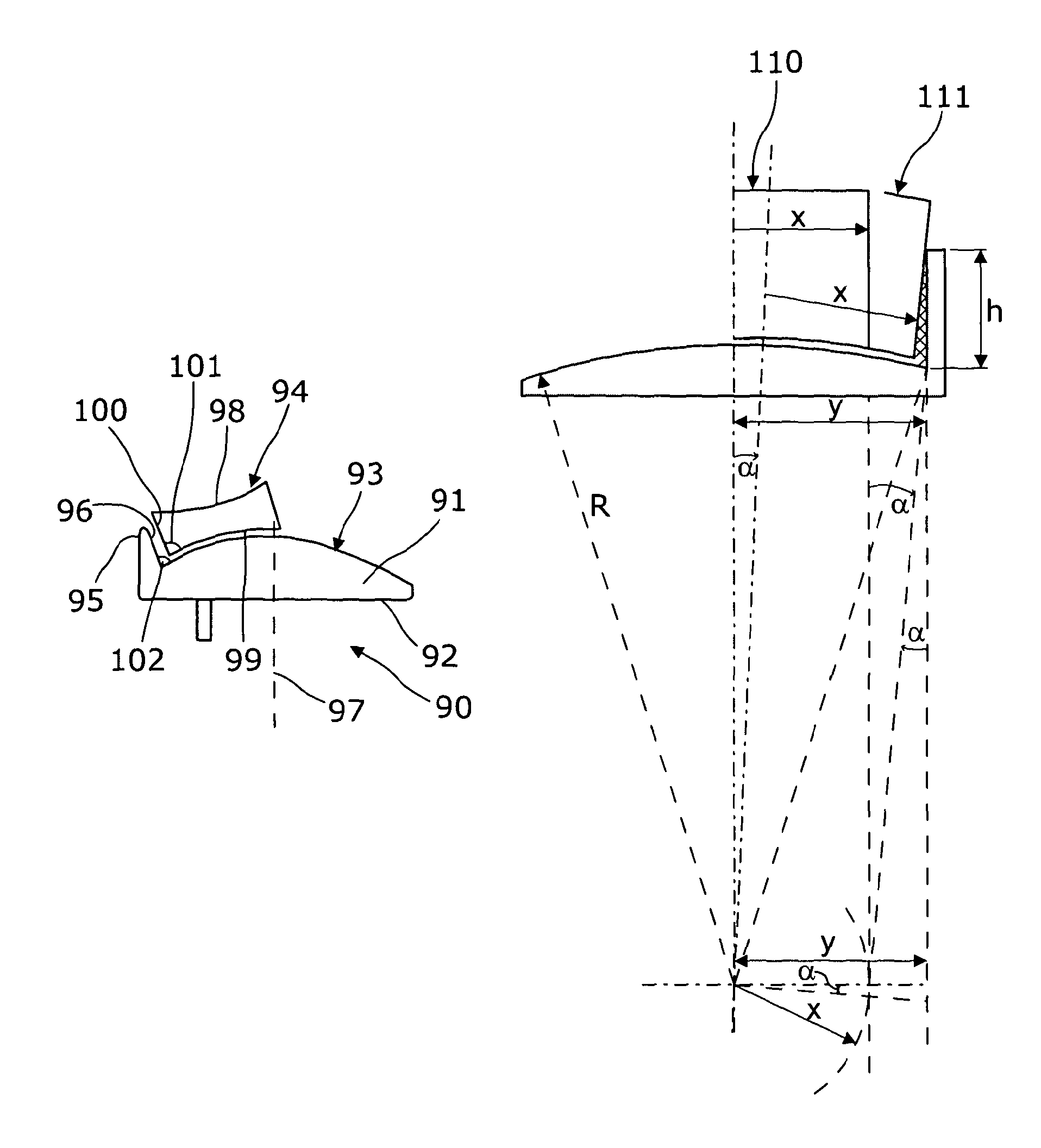 Femoral extension prosthetic component and tibial shelf prosthetic component for unicondylar meniscal bearing knee prosthesis and prosthesis including such a component