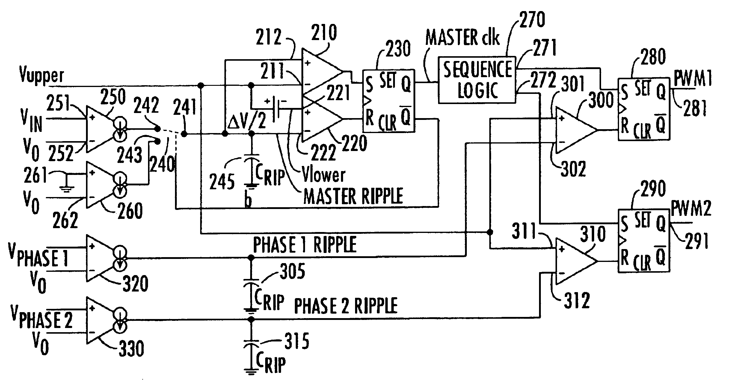 Synchronization of multiphase synthetic ripple voltage regulator