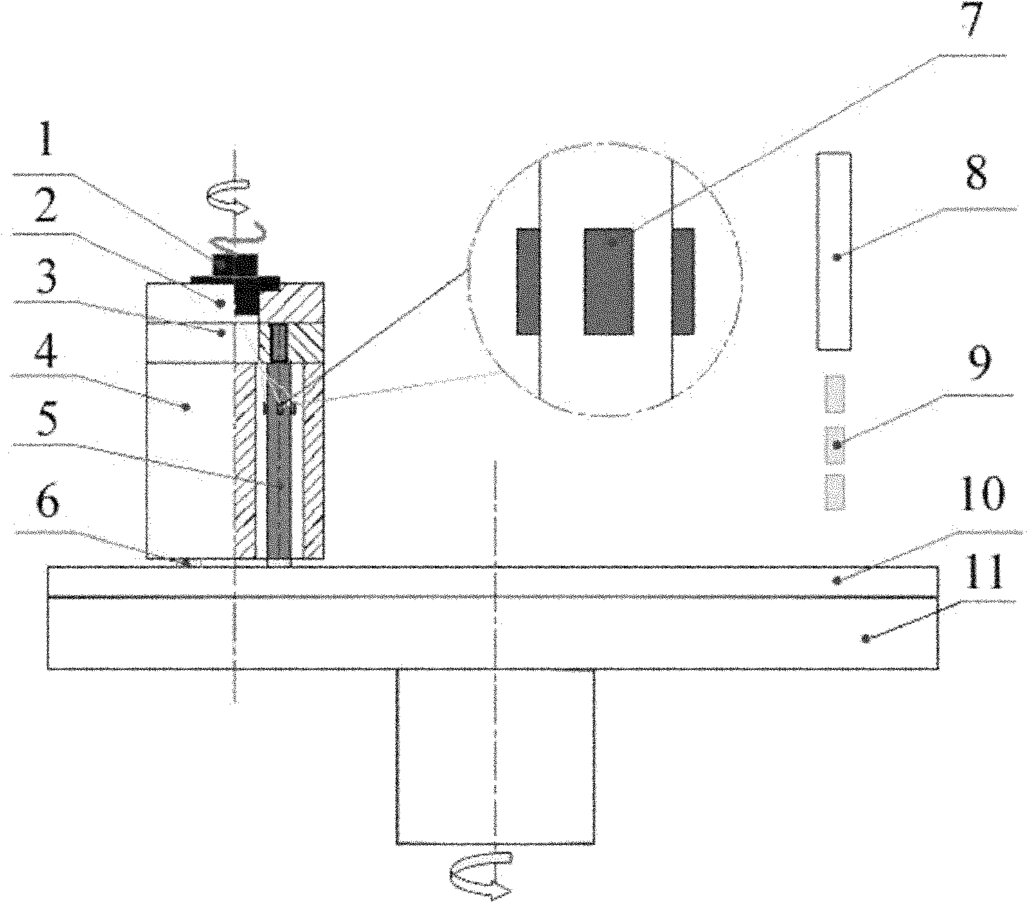 On-line measuring device for frictional force generated during polishing of small-sized wafer