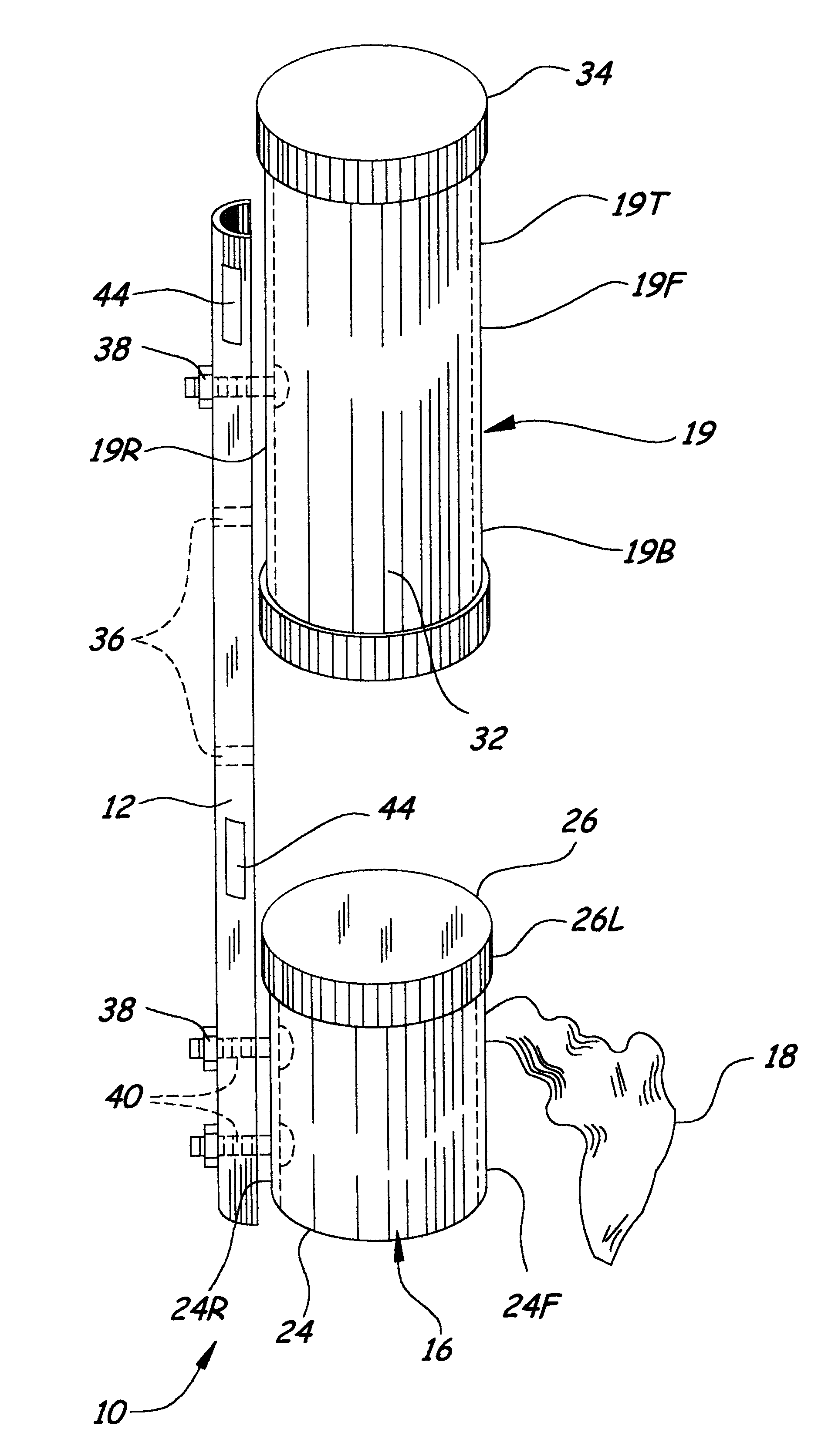 Animal waste bag dispenser and disposal unit