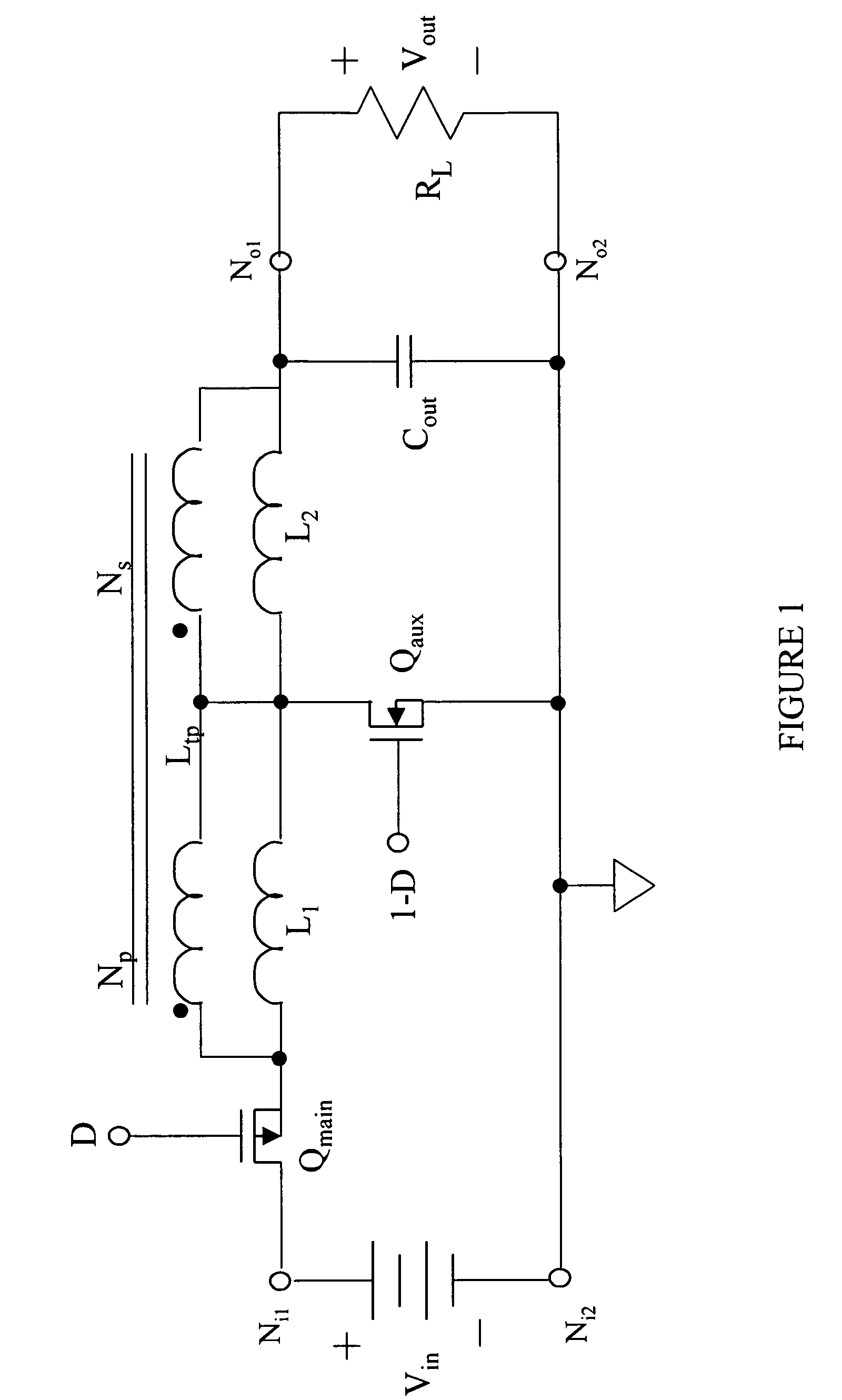 Power converter employing a tapped inductor and integrated magnetics and method of operating the same