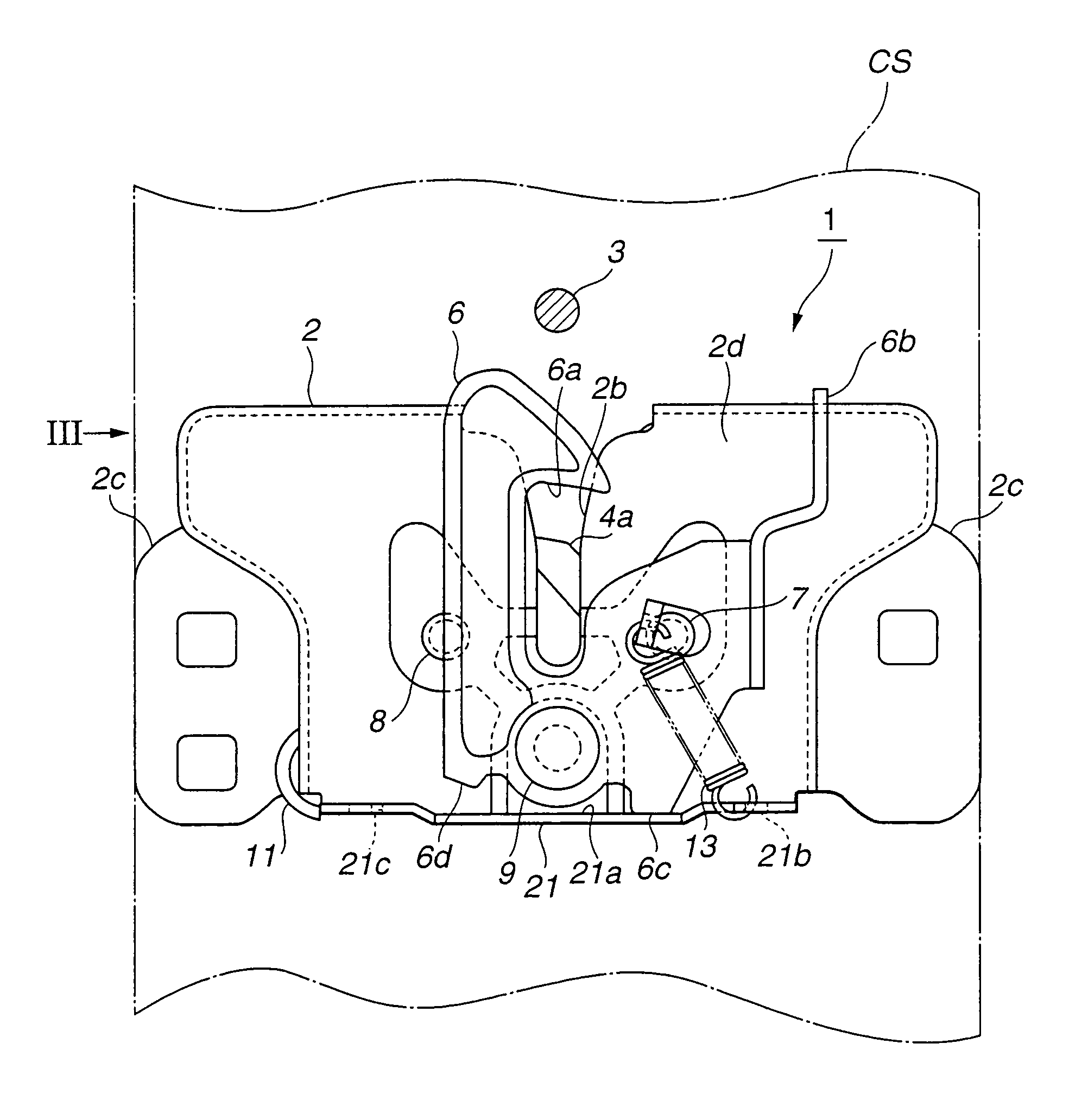 Hood latch device for motor vehicle