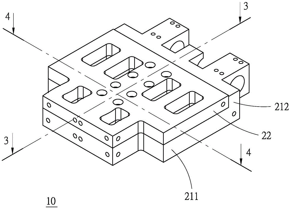 Injection end piece with open flow channel and injection molding processing device with the injection end piece