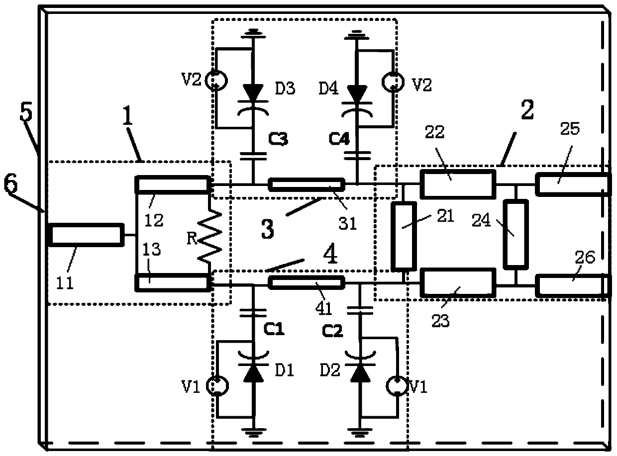 High distribution ratio reconfigurable power splitter