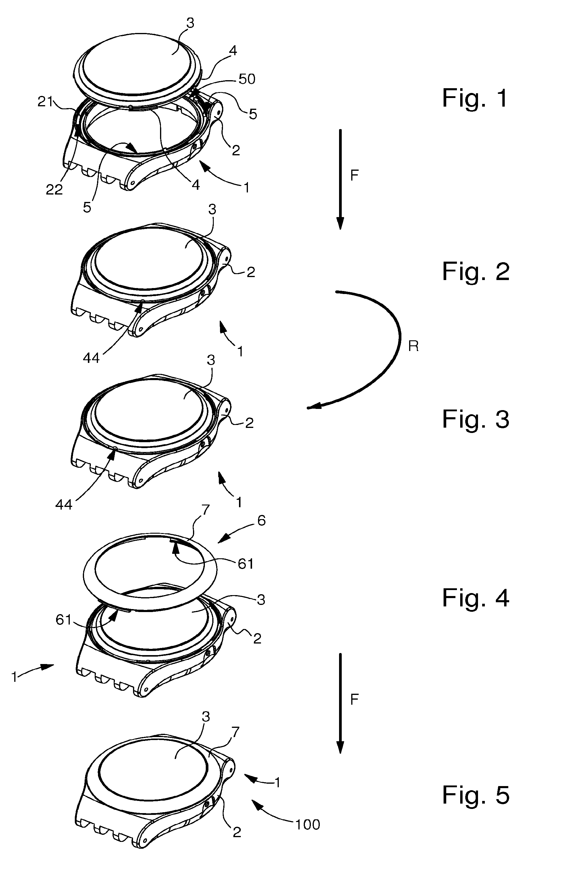 Plastic or electroformed watch case with removable crystal