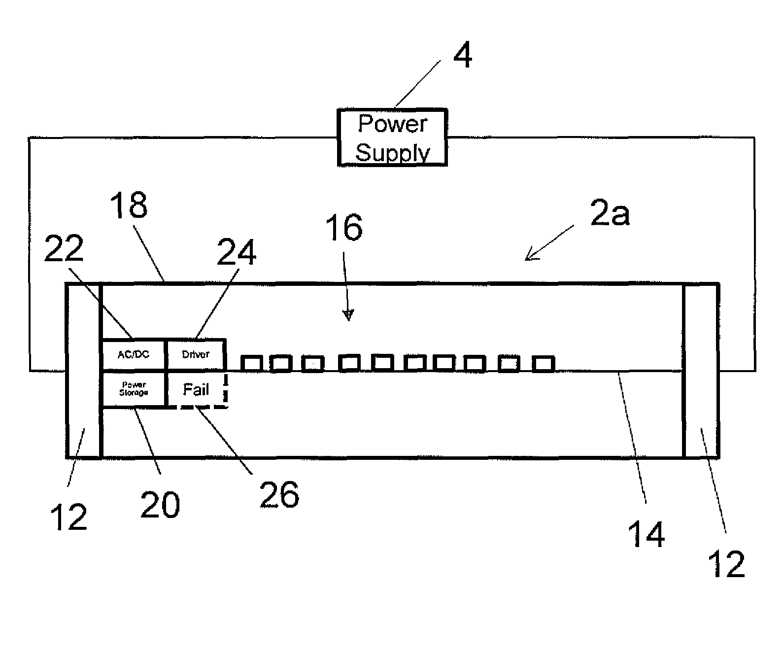 Elevator cabin lighting with integrated emergency lighting