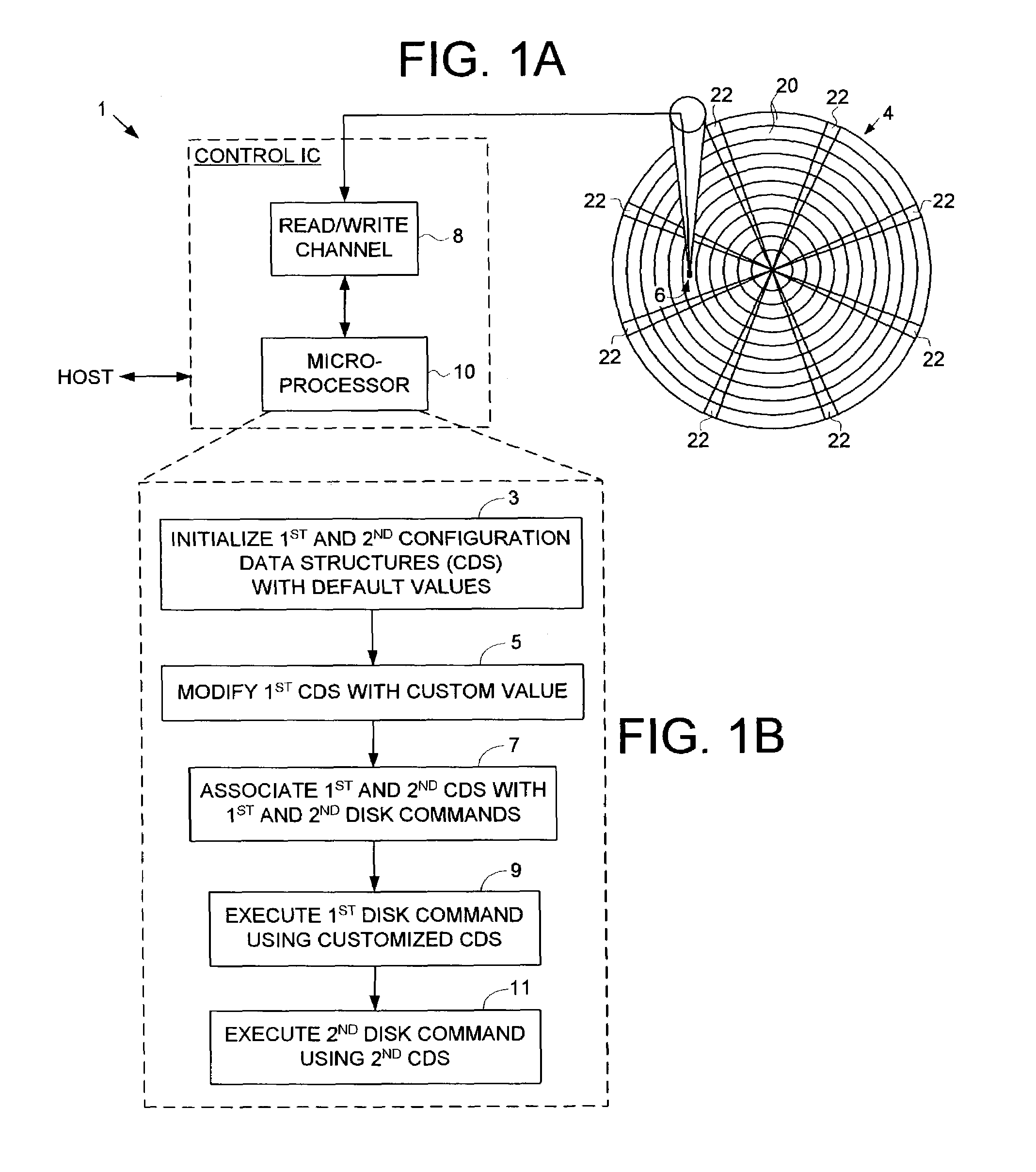 Disk drive employing a configuration data structure comprising a plurality of configuration parameters to facilitate disk commands