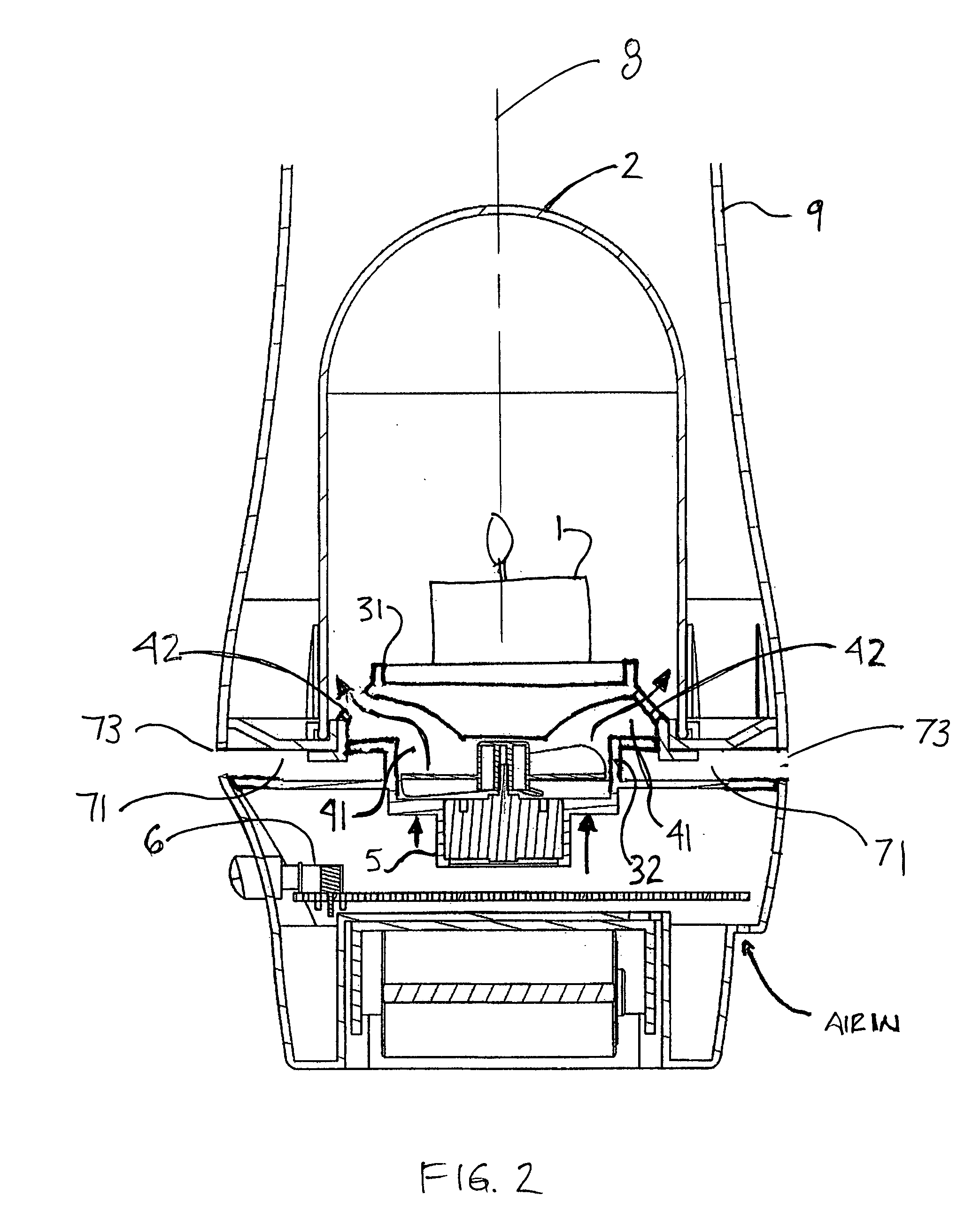 Method and apparatus for controlling a burning candle flame