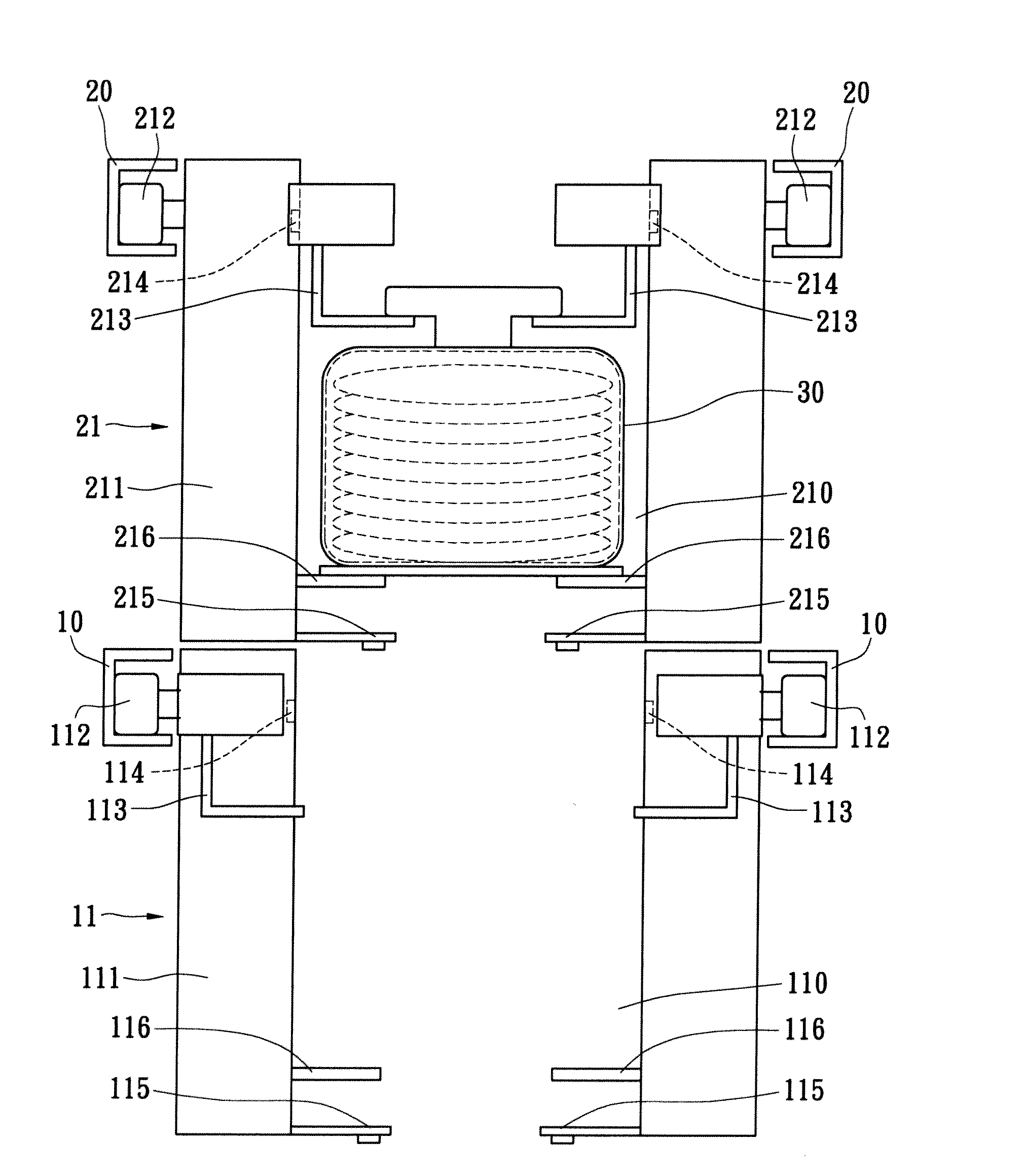 Transport system having multilayer tracks and controlling method thereof