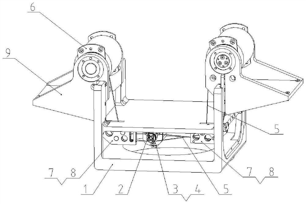 Pitching transmission device and method for two paths of pitching loads based on infrared panoramic system