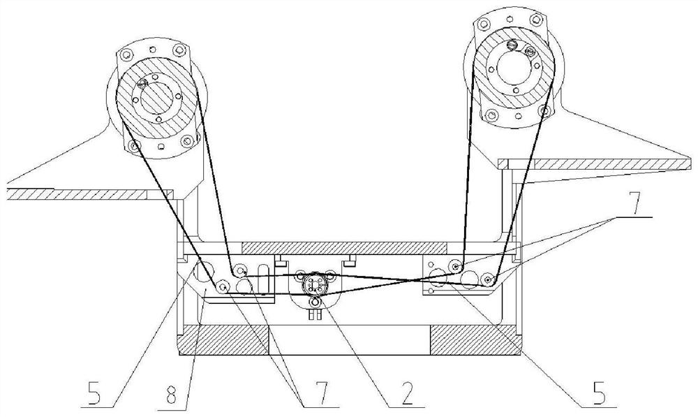 Pitching transmission device and method for two paths of pitching loads based on infrared panoramic system