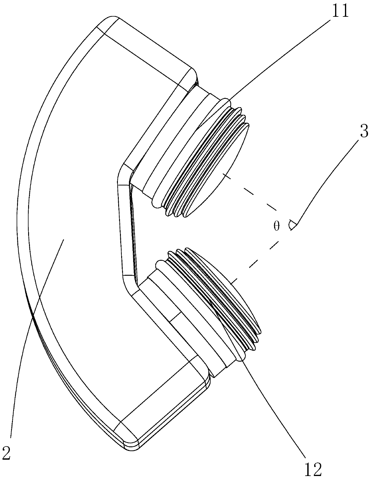 Extracorporeal lithotripter and double-head shock wave source thereof